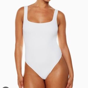 aritzia black AND white square neck contour tank top bodysuit